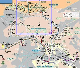 Transporte mapa de Hong Kong