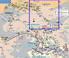 Transporte mapa de Hong Kong