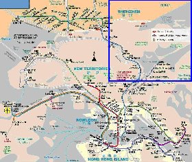 Transporte mapa de Hong Kong