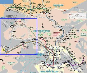 Transporte mapa de Hong Kong