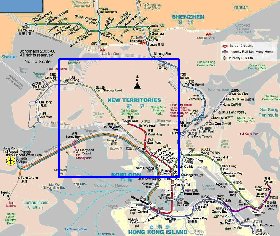 Transporte mapa de Hong Kong