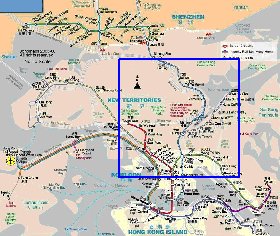 Transporte mapa de Hong Kong