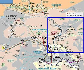 Transporte mapa de Hong Kong