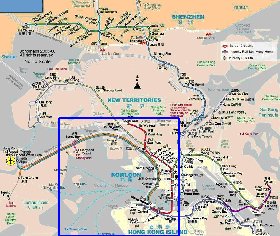 Transporte mapa de Hong Kong