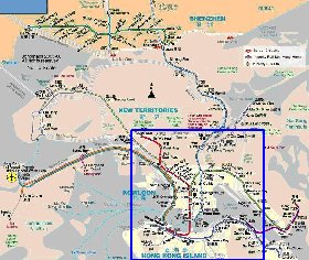 Transporte mapa de Hong Kong