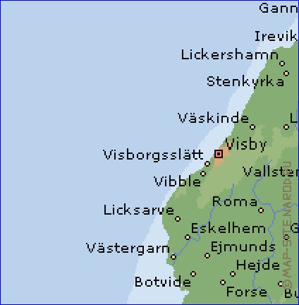 mapa de Gotland