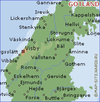 mapa de Gotland