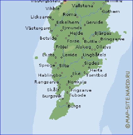 mapa de Gotland