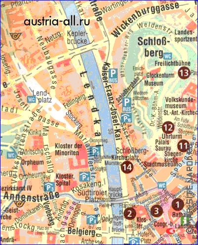 mapa de Graz