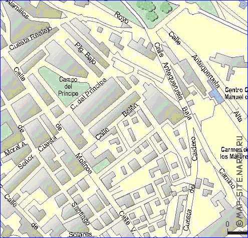 carte de Grenade en espagnol