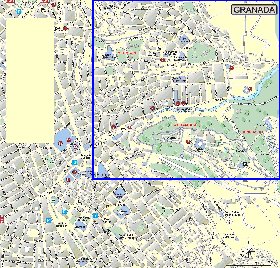 mapa de Granada em espanhol