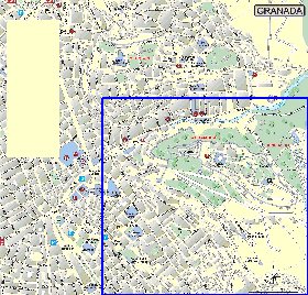 mapa de Granada em espanhol