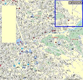 mapa de Granada em espanhol