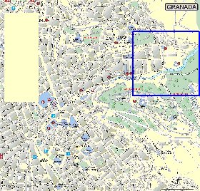 mapa de Granada em espanhol