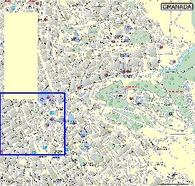 mapa de Granada em espanhol