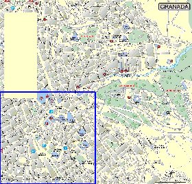 mapa de Granada em espanhol