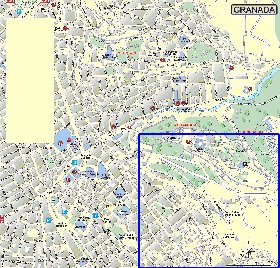 mapa de Granada em espanhol