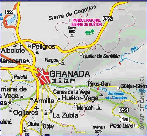 mapa de  provincia Provincia de Granada