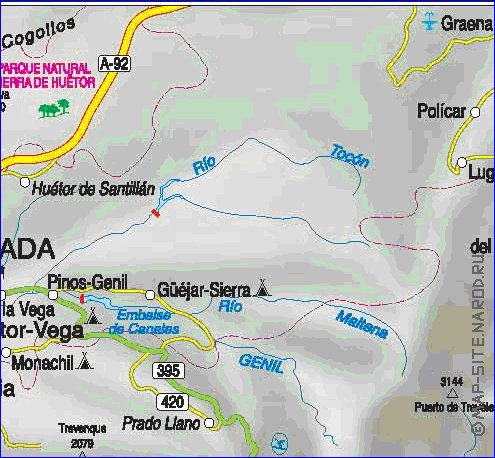 mapa de  provincia Provincia de Granada