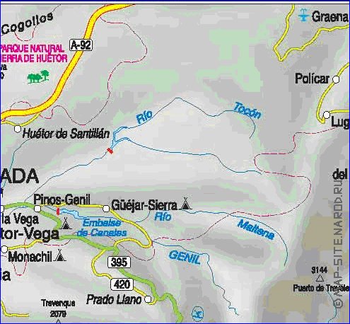 carte de  la province Province de Grenade