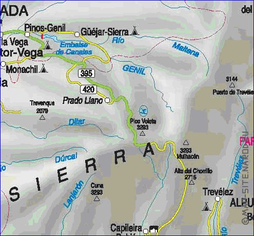 mapa de  provincia Provincia de Granada