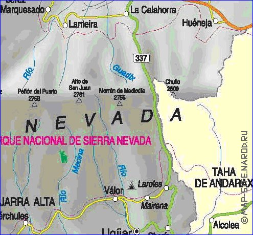 mapa de  provincia Provincia de Granada