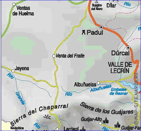 carte de  la province Province de Grenade