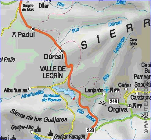 mapa de  provincia Provincia de Granada