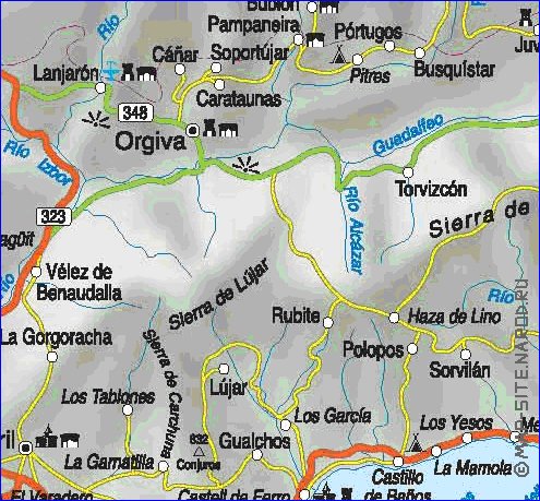 mapa de  provincia Provincia de Granada