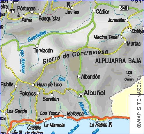 carte de  la province Province de Grenade