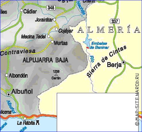 carte de  la province Province de Grenade