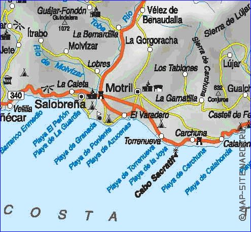 mapa de  provincia Provincia de Granada