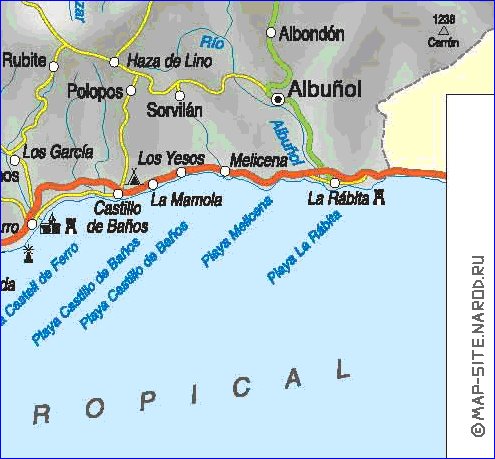 mapa de  provincia Provincia de Granada