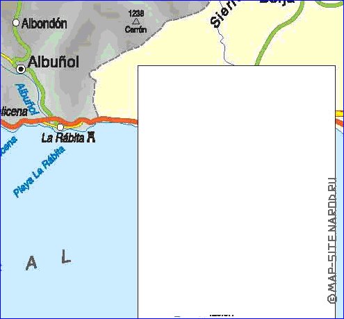 carte de  la province Province de Grenade