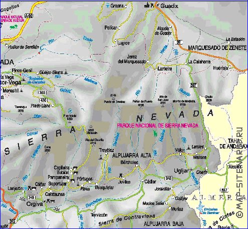 mapa de  provincia Provincia de Granada