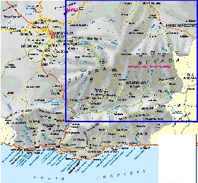 mapa de  provincia Provincia de Granada