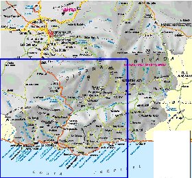 mapa de  provincia Provincia de Granada