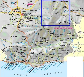 mapa de  provincia Provincia de Granada