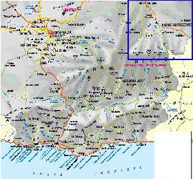 mapa de  provincia Provincia de Granada