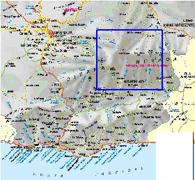 carte de  la province Province de Grenade