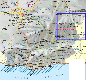 mapa de  provincia Provincia de Granada