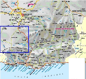 mapa de  provincia Provincia de Granada