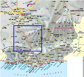 mapa de  provincia Provincia de Granada