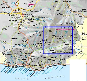 mapa de  provincia Provincia de Granada