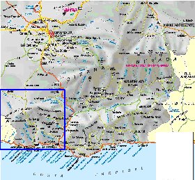 mapa de  provincia Provincia de Granada