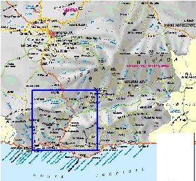 mapa de  provincia Provincia de Granada