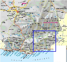 mapa de  provincia Provincia de Granada