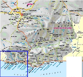 mapa de  provincia Provincia de Granada