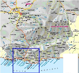 mapa de  provincia Provincia de Granada