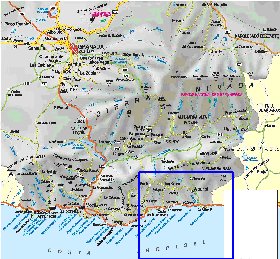 mapa de  provincia Provincia de Granada